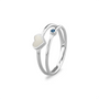 Double Band Heart Birthstone Ring
