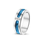 Double Groove 3 Gem Ring