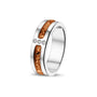 Double Groove 3 Gem Ring