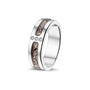 Double Groove 3 Gem Ring