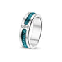 Double Groove 3 Gem Ring