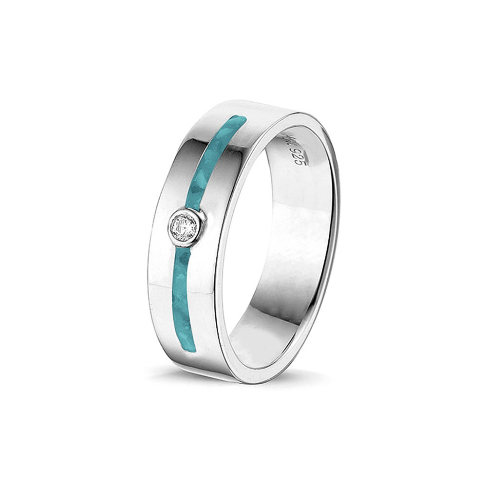 Double Groove Gem Ring