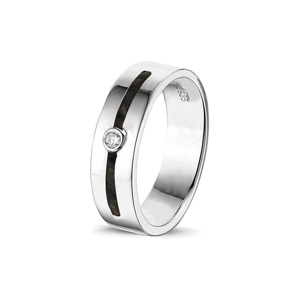 Double Groove Gem Ring