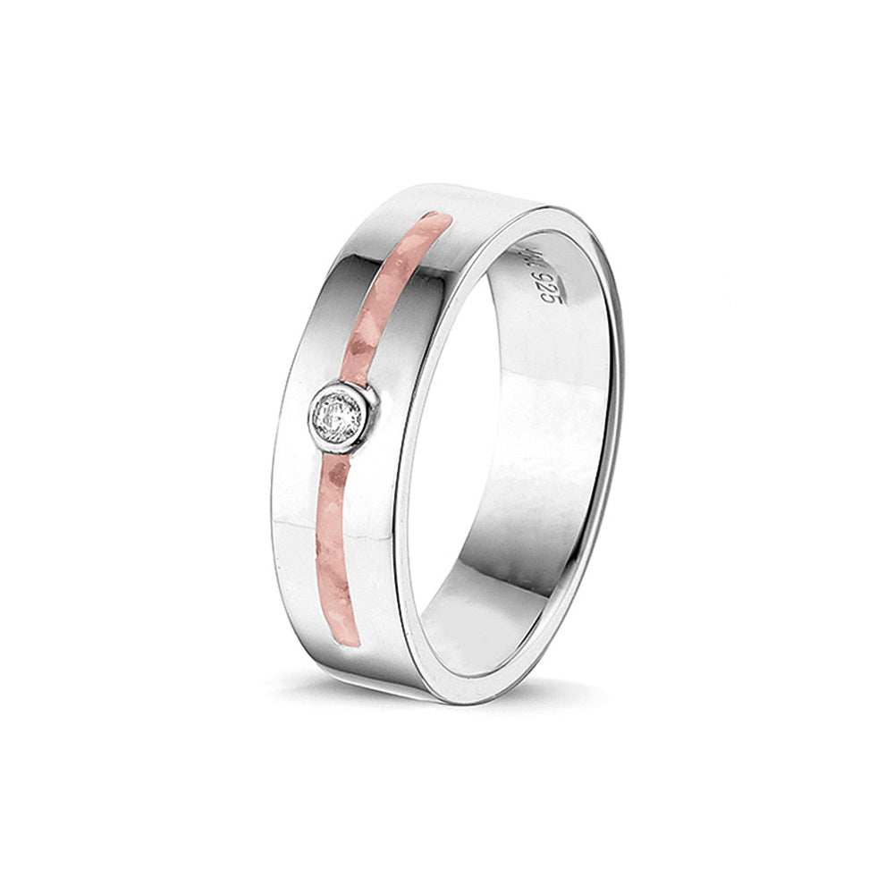 Double Groove Gem Ring