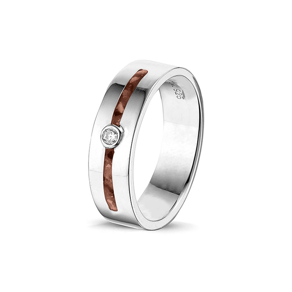 Double Groove Gem Ring