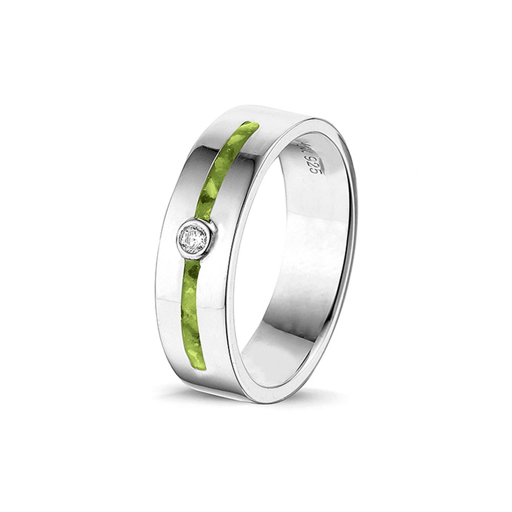 Double Groove Gem Ring