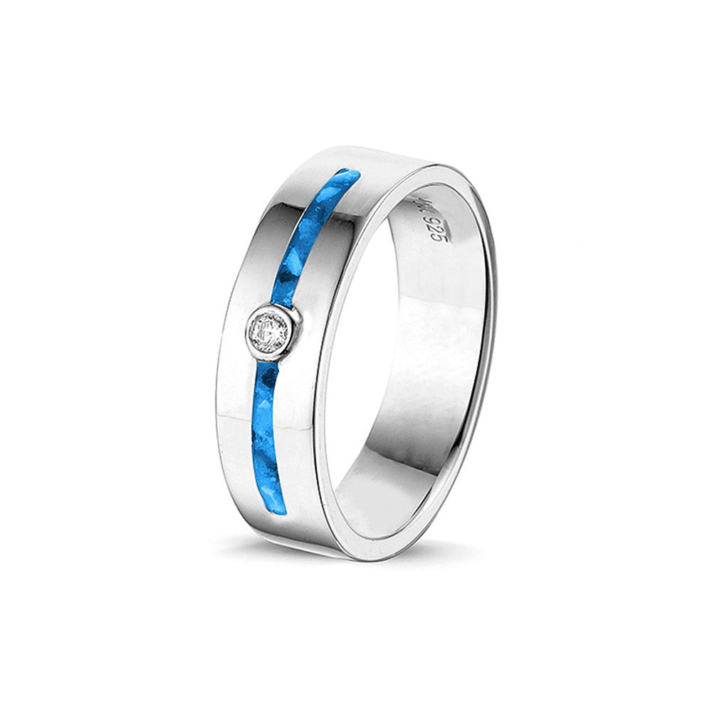 Double Groove Gem Ring
