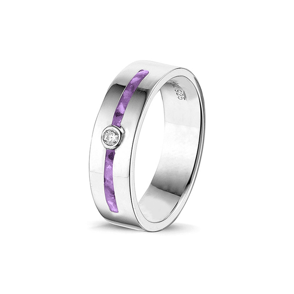 Double Groove Gem Ring