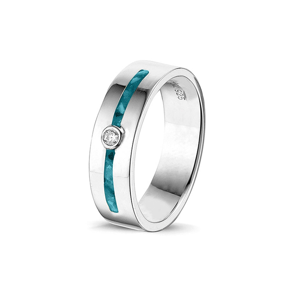 Double Groove Gem Ring