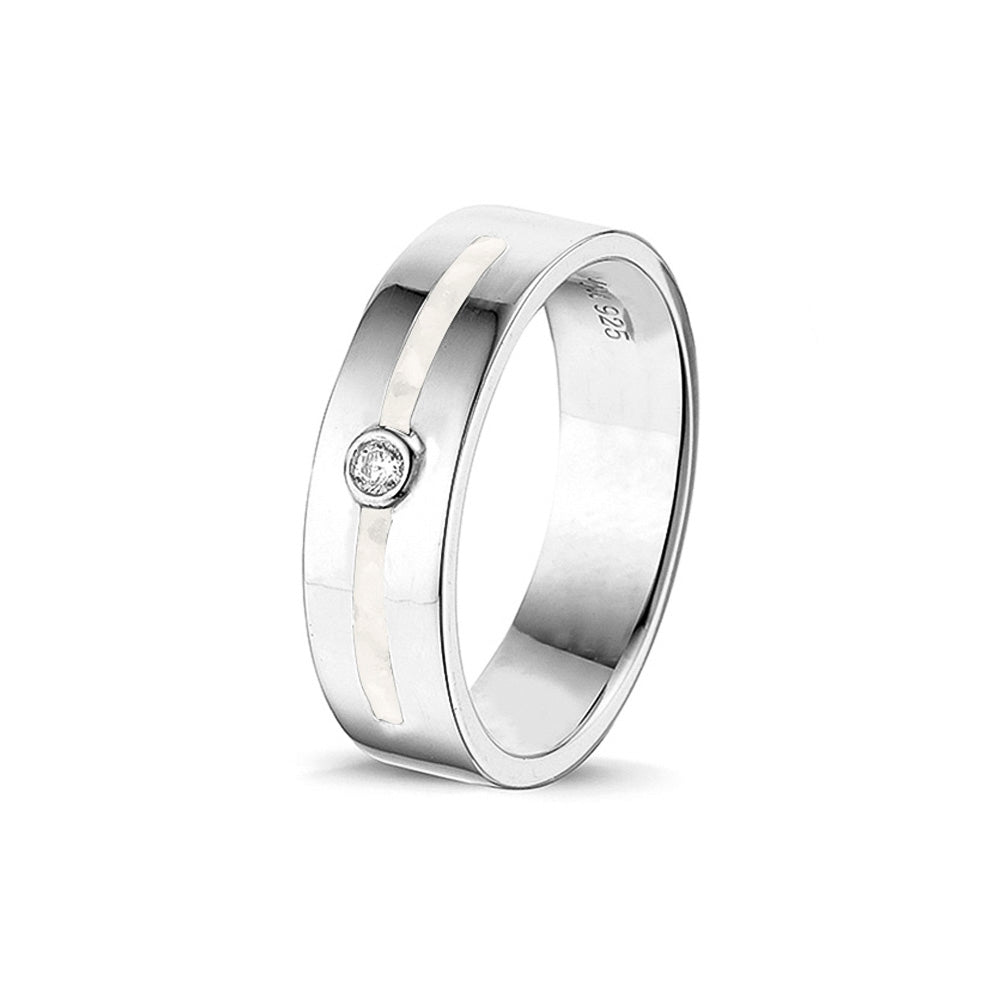 Double Groove Gem Ring
