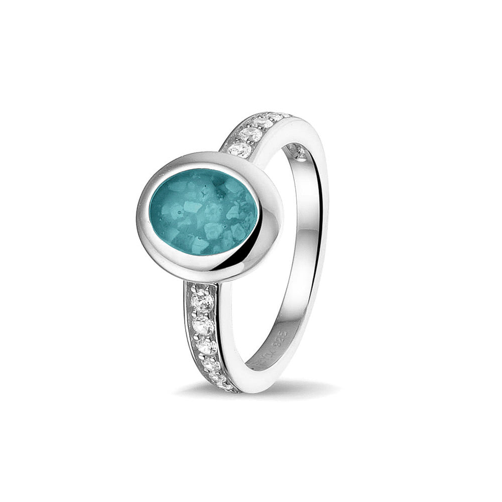 Oval Head Gem Ring Band