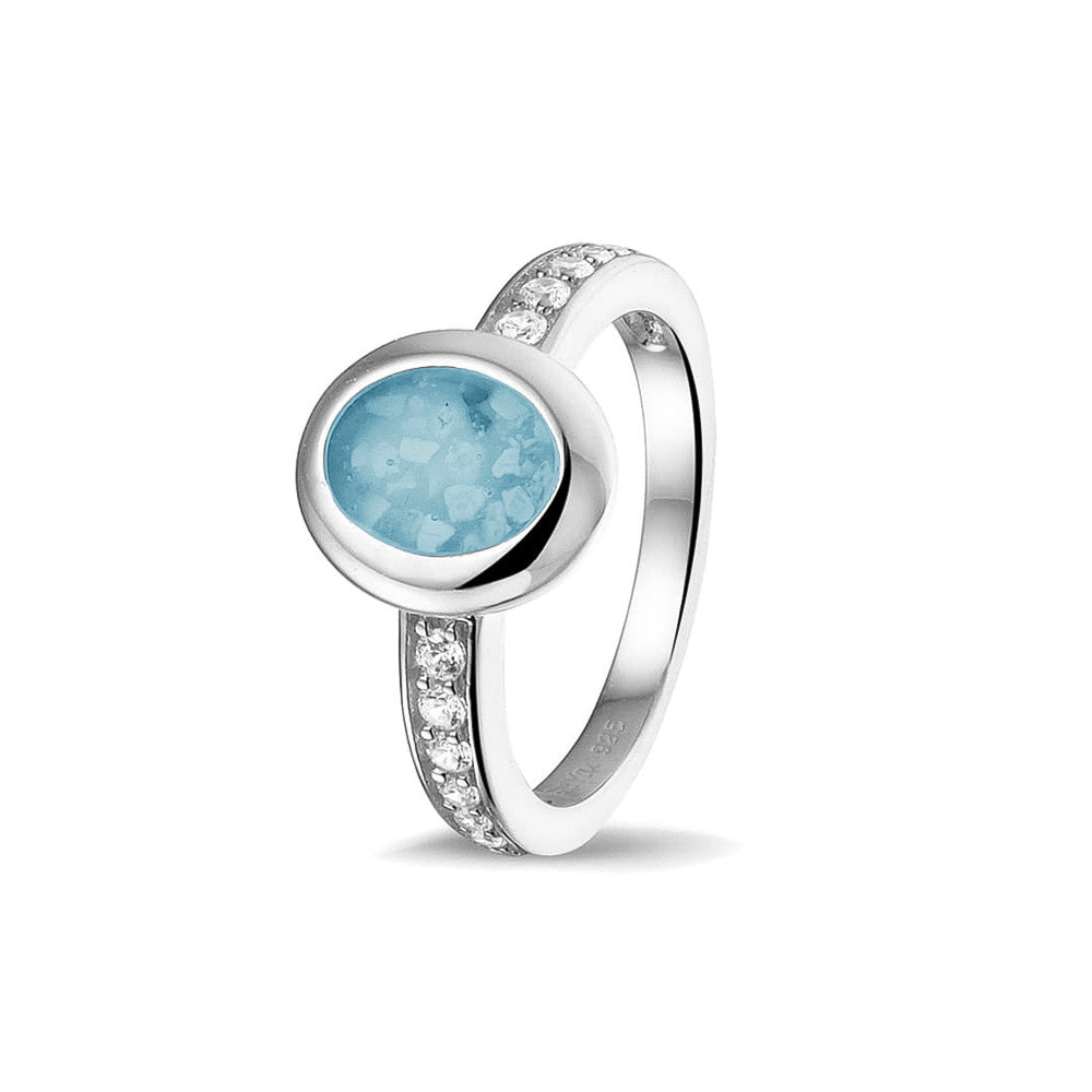 Oval Head Gem Ring Band