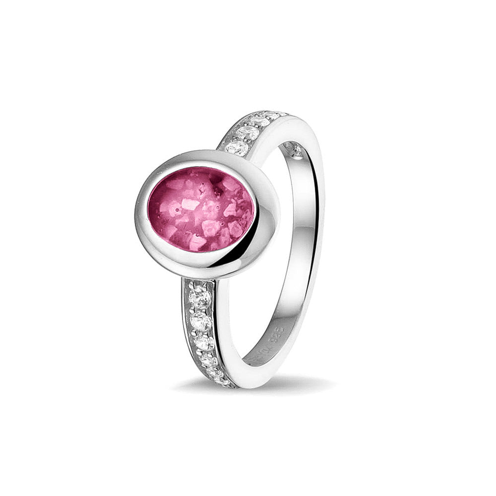 Oval Head Gem Ring Band