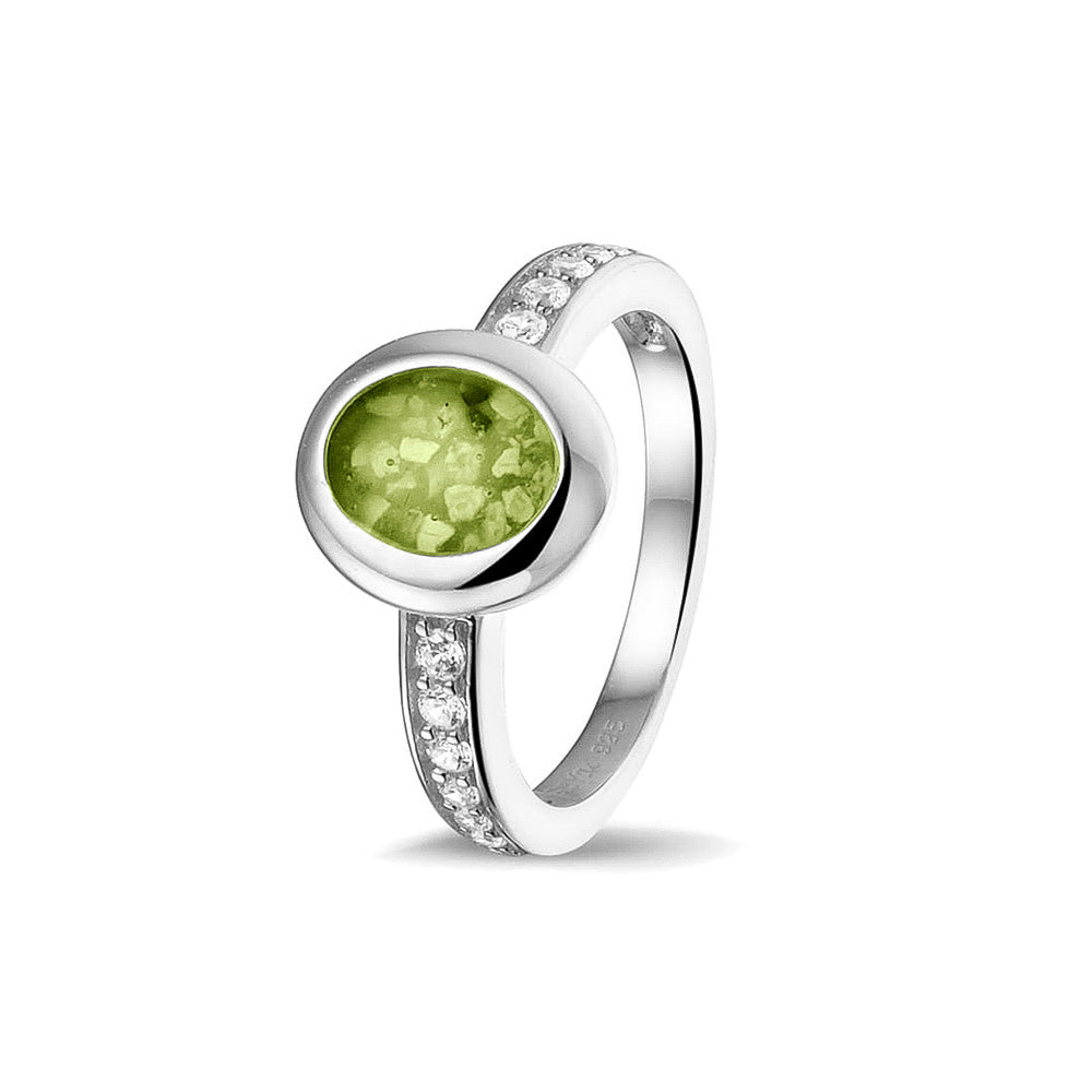 Oval Head Gem Ring Band