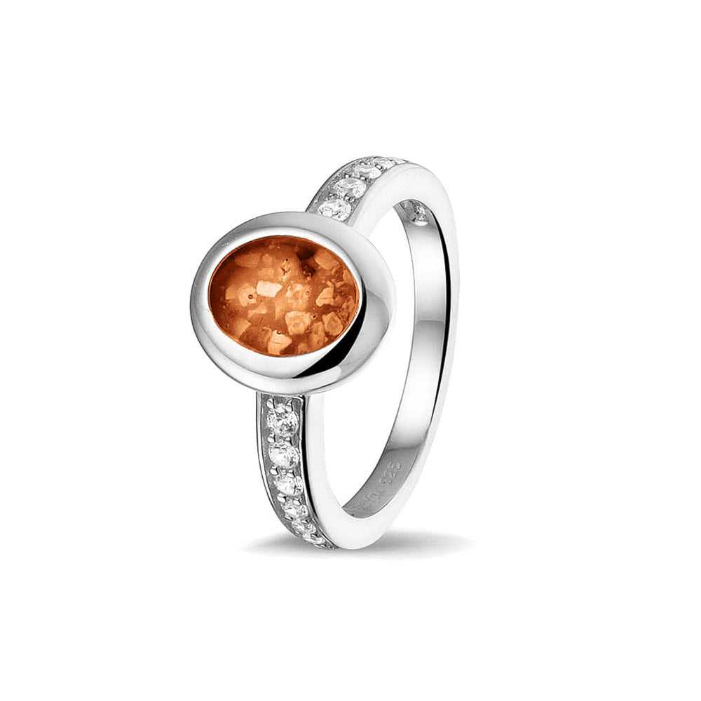 Oval Head Gem Ring Band