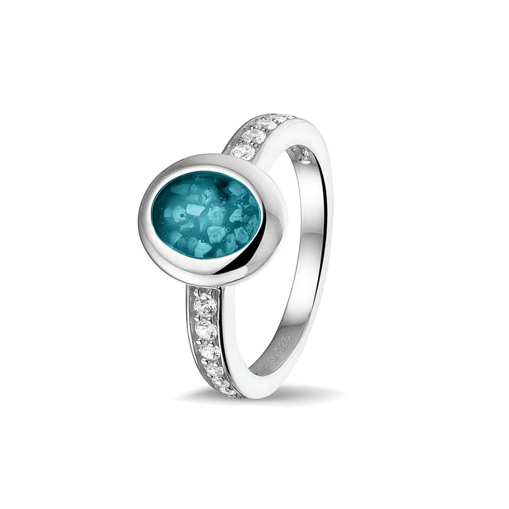 Oval Head Gem Ring Band