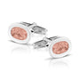 Oval Cufflinks in Blush - Silver memorial jewellery