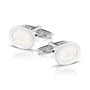 Oval Cufflinks in White - Silver memorial jewellery