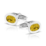 Oval Cufflinks in Yellow - Silver memorial jewellery