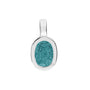 Plain Oval Pendant in Aqua - Silver memorial jewellery