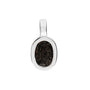 Plain Oval Pendant in Black - Silver memorial jewellery
