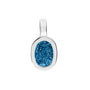 Plain Oval Pendant in Marine Blue - Silver memorial jewellery