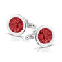 Round Cufflinks in Red - Silver memorial jewellery