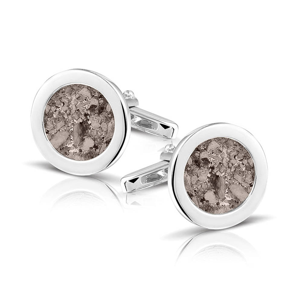 Round Cufflinks in Silver - Silver memorial jewellery