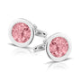 Round Cufflinks in Soft Pink - Silver memorial jewellery