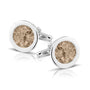 Round Cufflinks in Transparent - Silver memorial jewellery