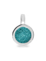 Plain Round Pendant in Aqua - Silver memorial jewellery