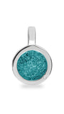 Plain Round Pendant in Aqua - Silver memorial jewellery