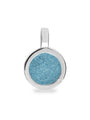 Plain Round Pendant in Baby Blue - Silver memorial jewellery