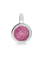 Plain Round Pendant in Fluo Pink - Silver memorial jewellery
