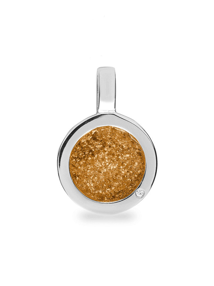 Plain Round Pendant in Gold - Silver memorial jewellery