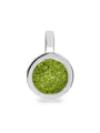 Plain Round Pendant in Green - Silver memorial jewellery