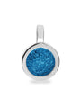 Plain Round Pendant in Marine Blue - Silver memorial jewellery