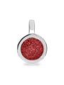 Plain Round Pendant in Red - Silver memorial jewellery