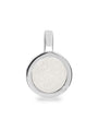 Plain Round Pendant in White - Silver memorial jewellery