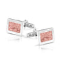 Rectangular Cufflinks in Blush - Silver memorial jewellery