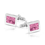 Rectangular Cufflinks in Fluo Pink - Silver memorial jewellery