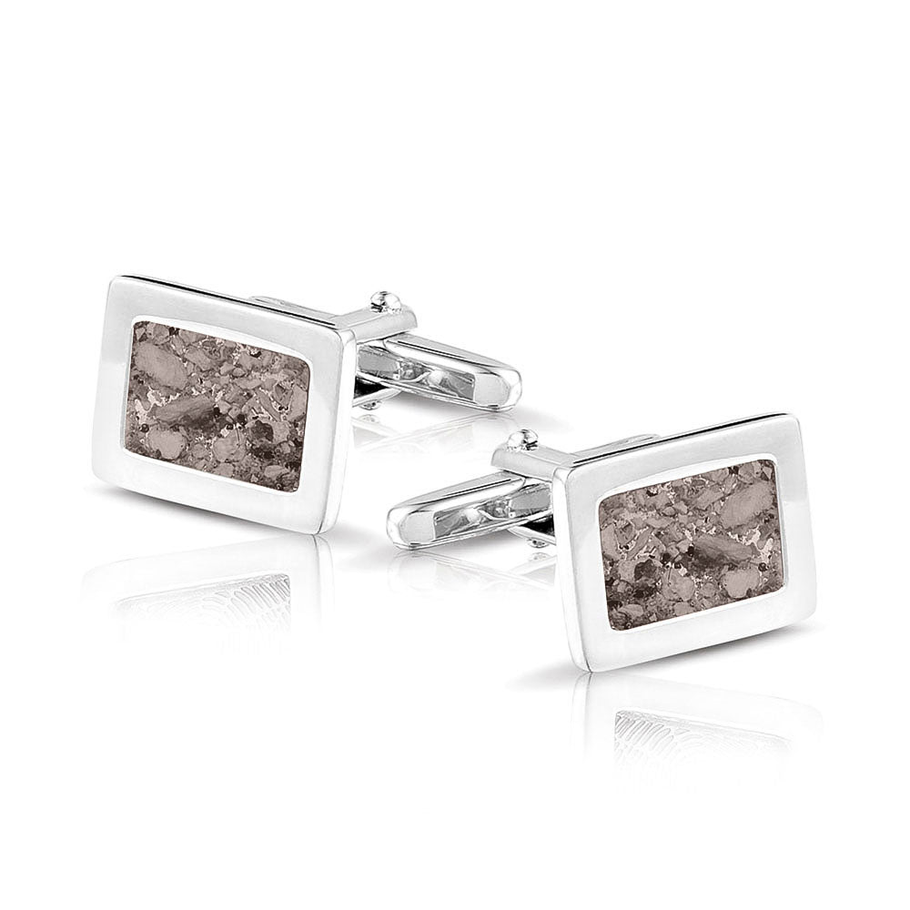 Rectangular Cufflinks in Silver - Silver memorial jewellery