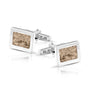 Rectangular Cufflinks in Transparent - Silver memorial jewellery