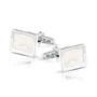 Rectangular Cufflinks in White - Silver memorial jewellery