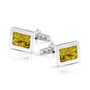 Rectangular Cufflinks in Yellow - Silver memorial jewellery