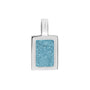 Plain Rectangular Pendant in Baby Blue - Silver memorial jewellery