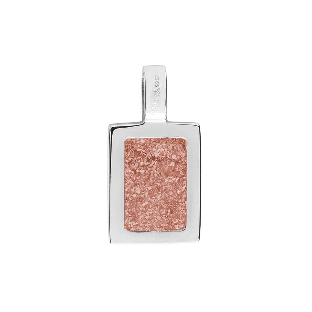 Plain Rectangular Pendant in Blush - Silver memorial jewellery