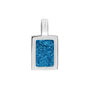 Plain Rectangular Pendant in Marine Blue - Silver memorial jewellery