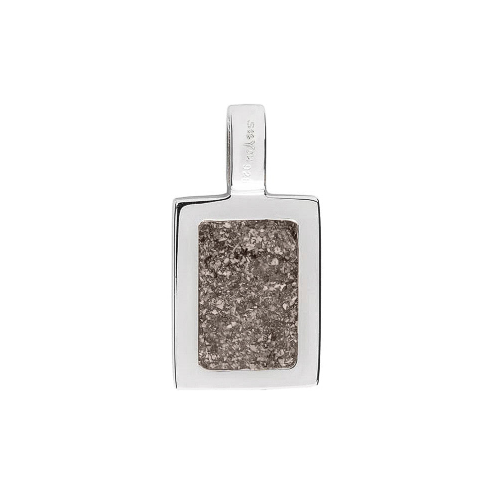 Plain Rectangular Pendant in Silver - Silver memorial jewellery