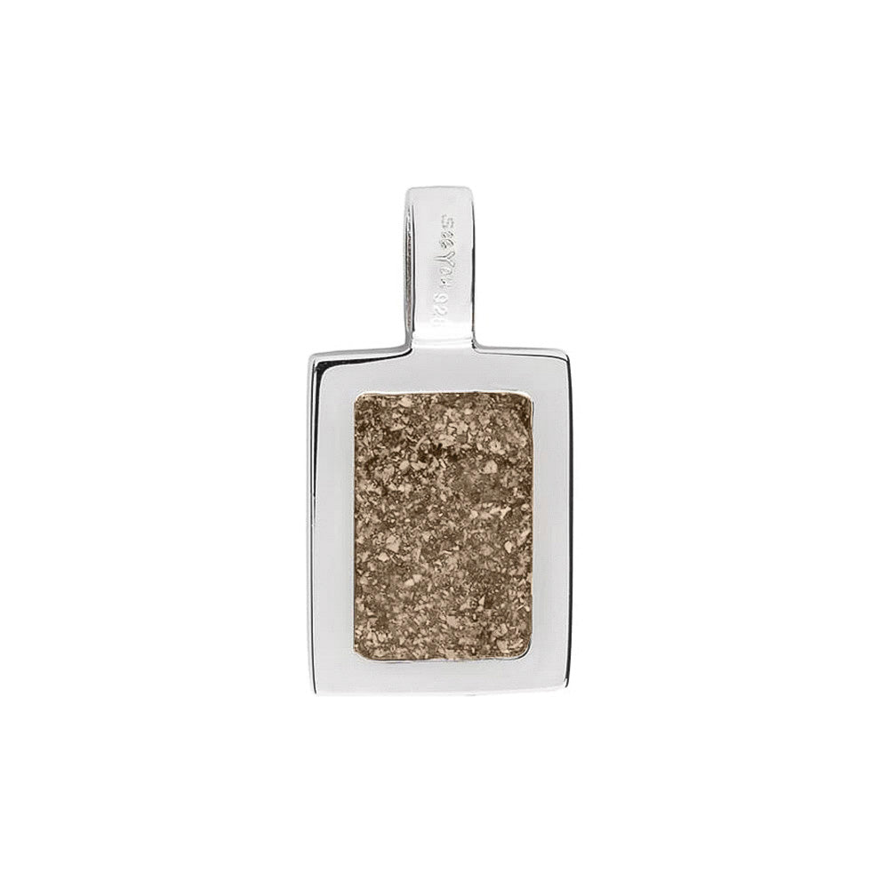 Plain Rectangular Pendant in Transparent - Silver memorial jewellery